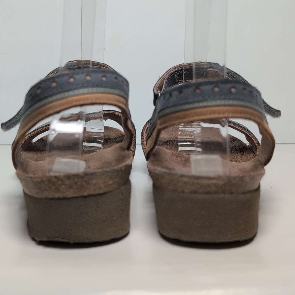 Naot Beverly Blue and Brown wedge Sandals womans size 8 EU 39 - Picture 4 of 15